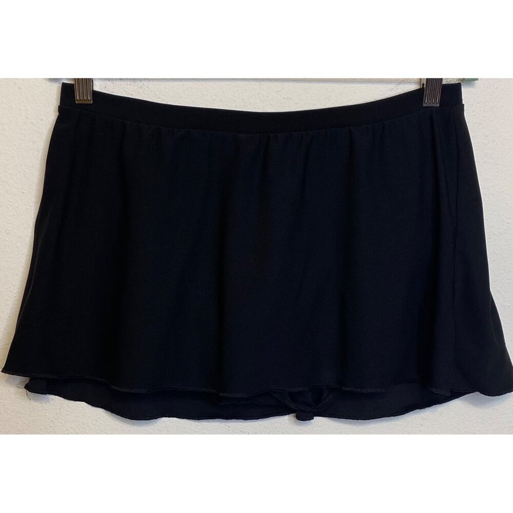 SLIM ALLURE Swim Skirt Size MEDIUM Full Coverage Brief Underneath Solid Black